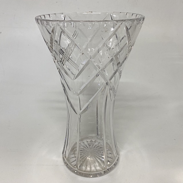VASE, Glass - Cut Glass 35cm H